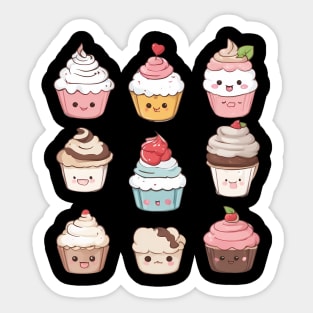 Kawaii Cupcake Sticker